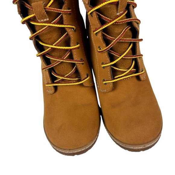 Timberland Mid Calf Heel Boots Wheat Size 6 - Picture 8 of 8